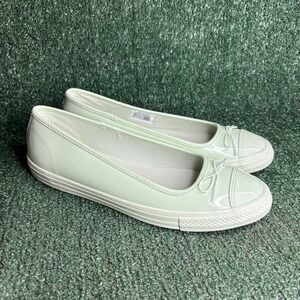 NEW Converse All Star Dainty Patent Leather Ballerina Flat Mint Green Womens 10